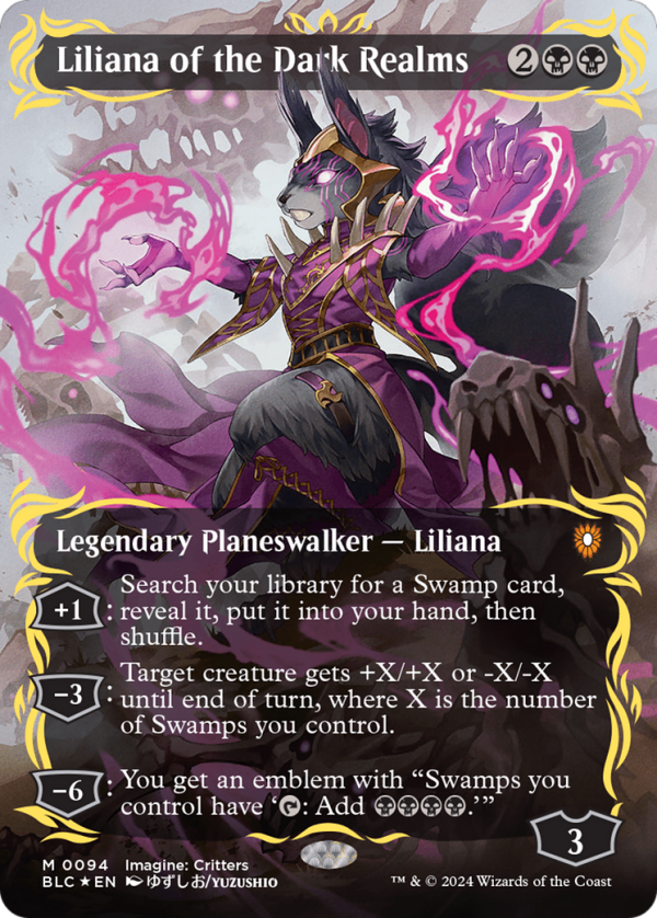 Liliana of the Dark Realms (Borderless) (Raised Foil) [Bloomburrow Commander] Sale