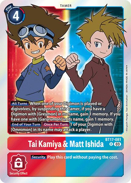 Tai Kamiya & Matt Ishida [BT17-081] [Secret Crisis] on Sale