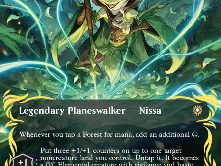 Nissa, Who Shakes the World (Borderless) (Raised Foil) [Bloomburrow Commander] Discount