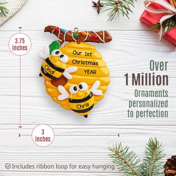 Honey Bees Couple Christmas Ornament Sale