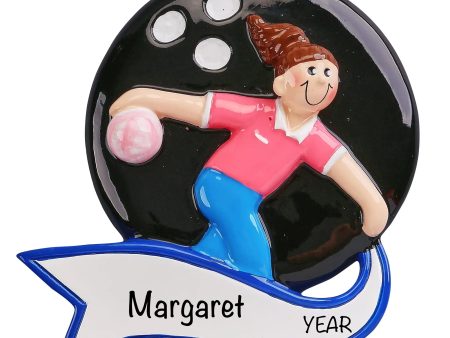 Bowling Girl Personalized Ornament Online