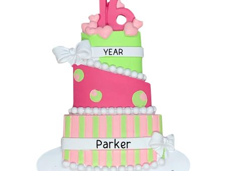 Sweet 16th Birthday Cake Christmas Ornament Online