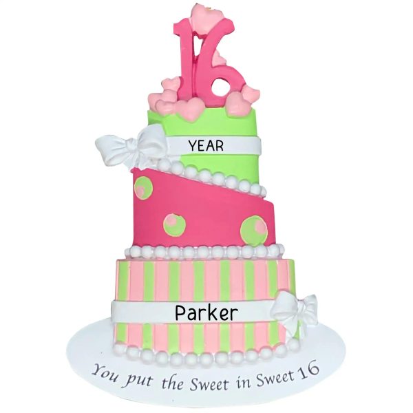 Sweet 16th Birthday Cake Christmas Ornament Online