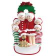 Christmas Family Of 6 With Dog Christmas Ornament Online now