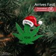 Cannabis Leaf Santa Hat Christmas Ornament For Cheap