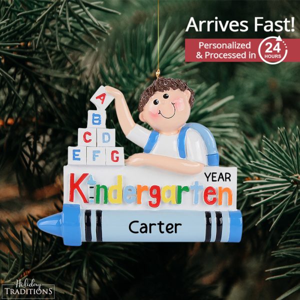 Kindergarten Boy Christmas Ornament Cheap