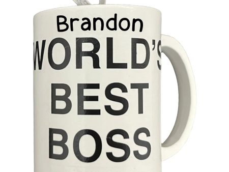 The Office Best Boss Coffee Mug Personalized Ornament For Discount