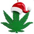 Cannabis Leaf Santa Hat Christmas Ornament For Cheap