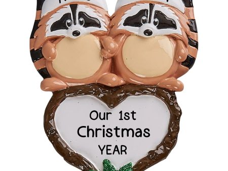 Raccoon Couple Christmas Ornament Cheap