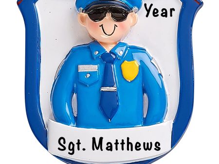 Police Officer Guy Personalized Ornament For Discount