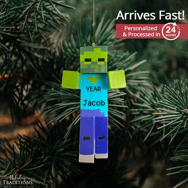 Minecraft Zombie Christmas Ornament 3D Online now