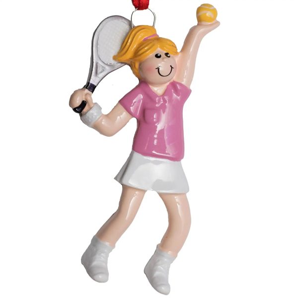 Tennis Girl Personalized Ornament - Blonde Supply