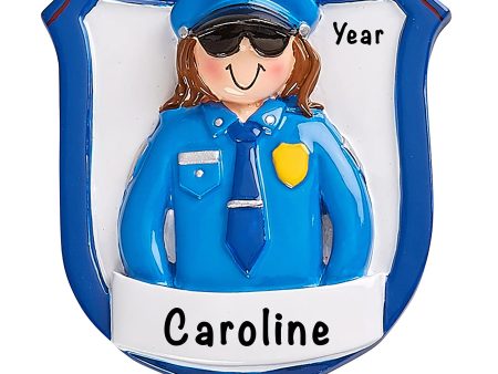 Police Officer Woman Personalized Ornament on Sale