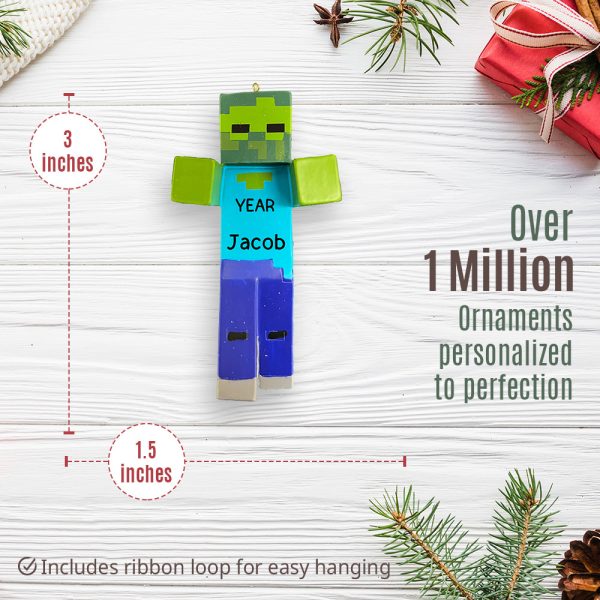 Minecraft Zombie Christmas Ornament 3D Online now