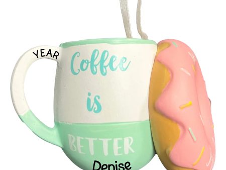 Coffee and Donut Personalized Ornament Discount