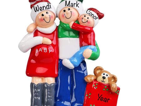 Expecting Family of 3 Christmas Ornament Online Hot Sale