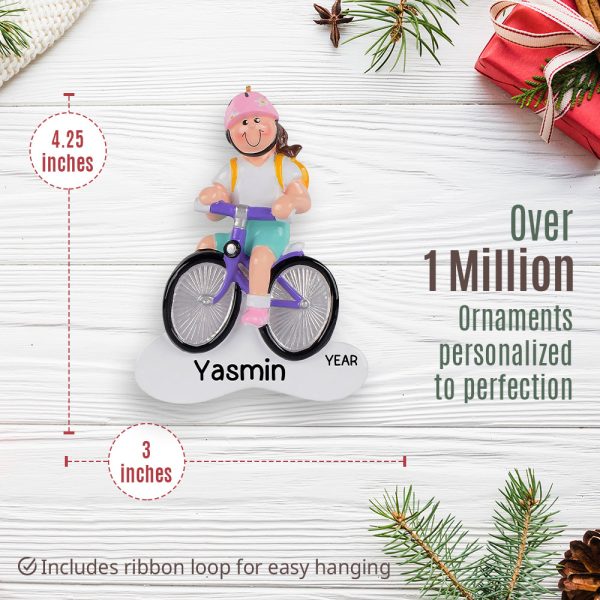 Girl Bike Christmas Ornament on Sale