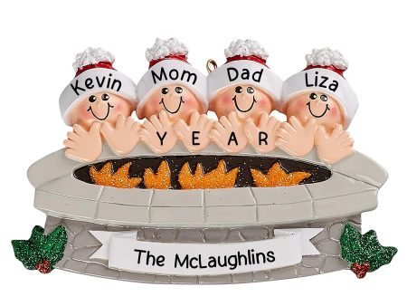 Fire Pit Family of 4 Christmas Ornament Discount