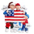 Patriotic Family of 3 Personalized Ornament on Sale