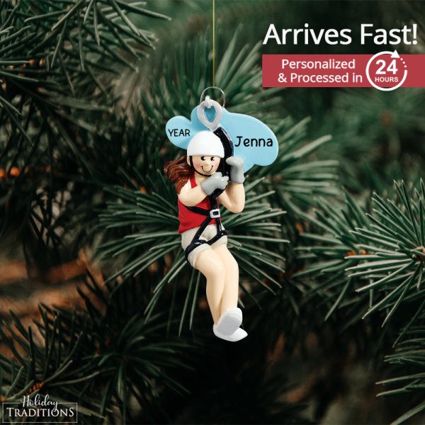 Zip Line Girl Christmas Ornament Sale