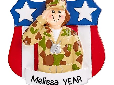 Army Girl Military Personalized Ornament For Cheap