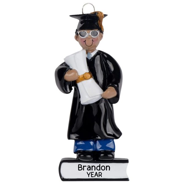 Ethnic Guy Graduation Christmas Ornament For Discount