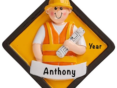 Construction Worker Personalized Ornament Discount