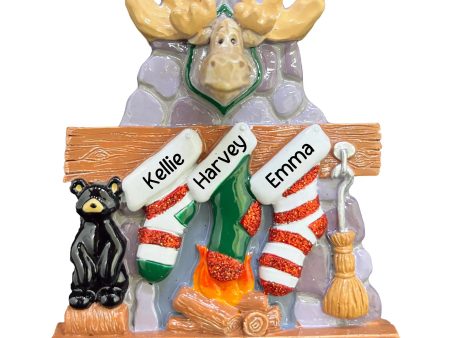 Moose Family of 3 Personalized Ornament For Discount