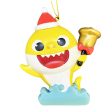 Yellow Baby Shark Christmas Ornament - Santa Cap Online