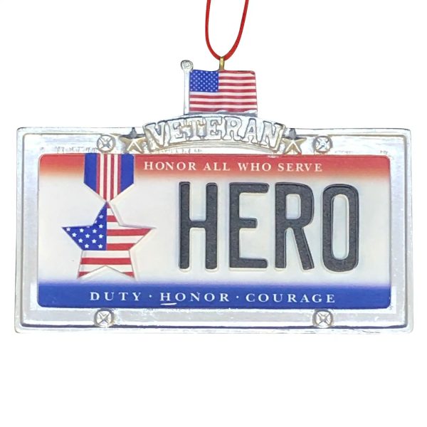 Veteran Hero License Plate Personalized Ornament Online Sale