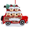 SUV Car Christmas Tree Bear Family of 5 Christmas Ornament Sale