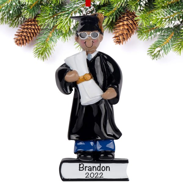 Ethnic Guy Graduation Christmas Ornament For Discount