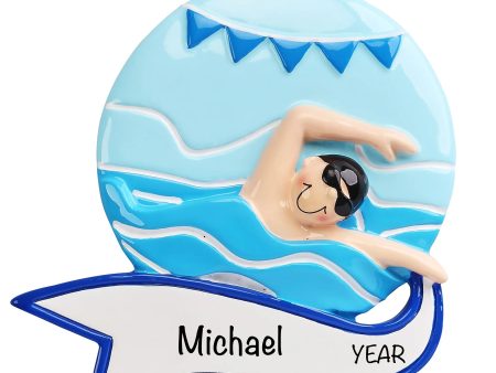 Boy Swimmer Christmas Ornament Hot on Sale