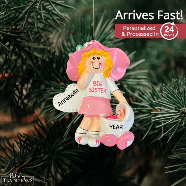 Big Sister Blonde Personalized Ornament Sale