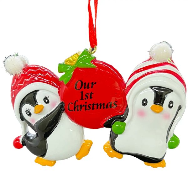 Our 1st Personalized Penguins Personalized Ornament For Sale