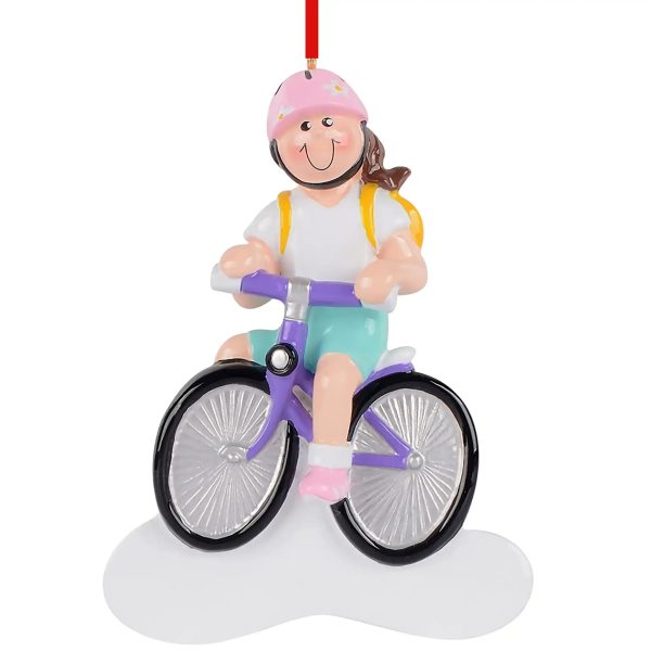 Girl Bike Christmas Ornament on Sale