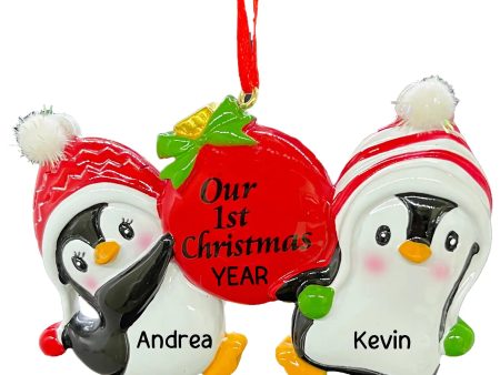 Our 1st Personalized Penguins Personalized Ornament For Sale