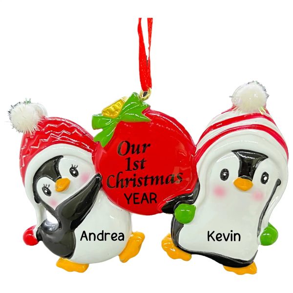 Our 1st Personalized Penguins Personalized Ornament For Sale