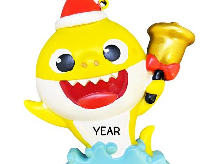 Yellow Baby Shark Christmas Ornament - Santa Cap Online