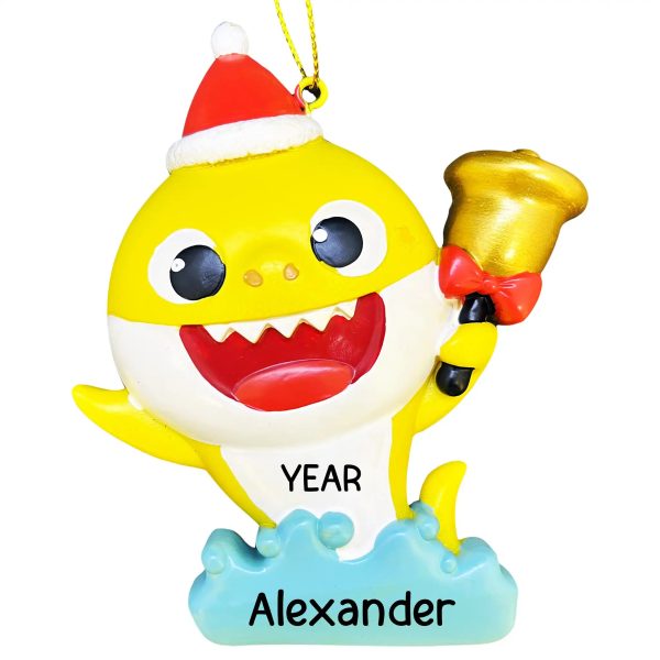 Yellow Baby Shark Christmas Ornament - Santa Cap Online